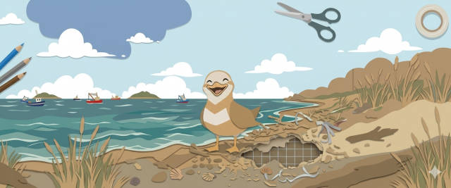 Illustration d'une mouette en collage