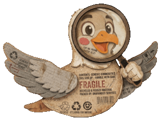 mouette tenant une loupe