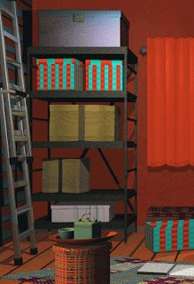 Grenier où sont rangés des objets